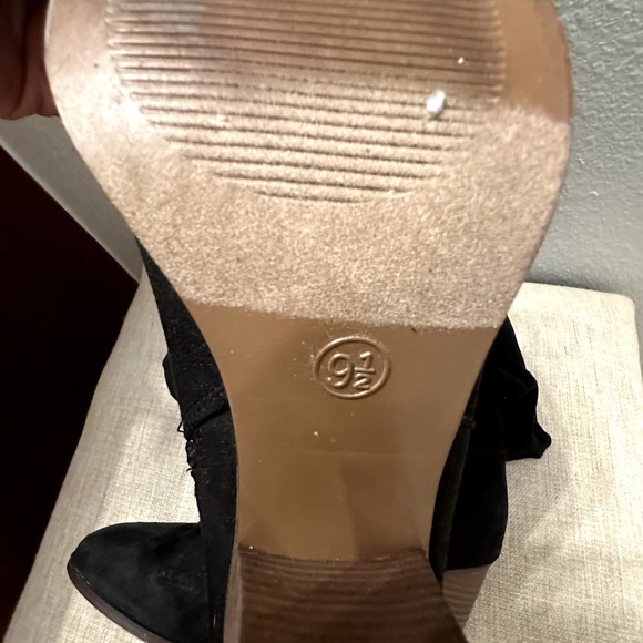 Merona By Target Women's Black Slouchy Block Heel Knee High Boots Size 9.5 - Picture 8 of 9